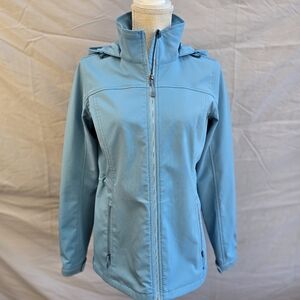 Eddie Bauer Sky Blue Women's Small Jacket Front Pockets Hooded Zip